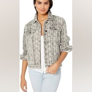 Blank NYC Snake Along Denim Trucker Print Jacket Like-New - M